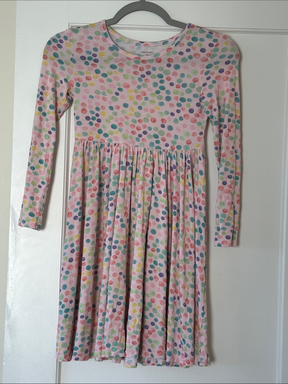 Posh Peanut Pink Polka Dot Long Sleeve Twirl Dress
